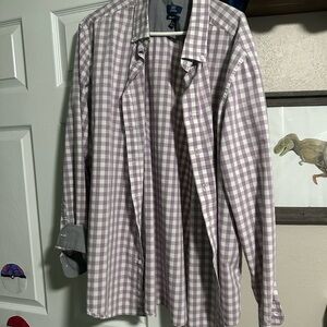 Purple Checkered Button-Up Shirt